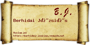 Berhidai Józsiás névjegykártya